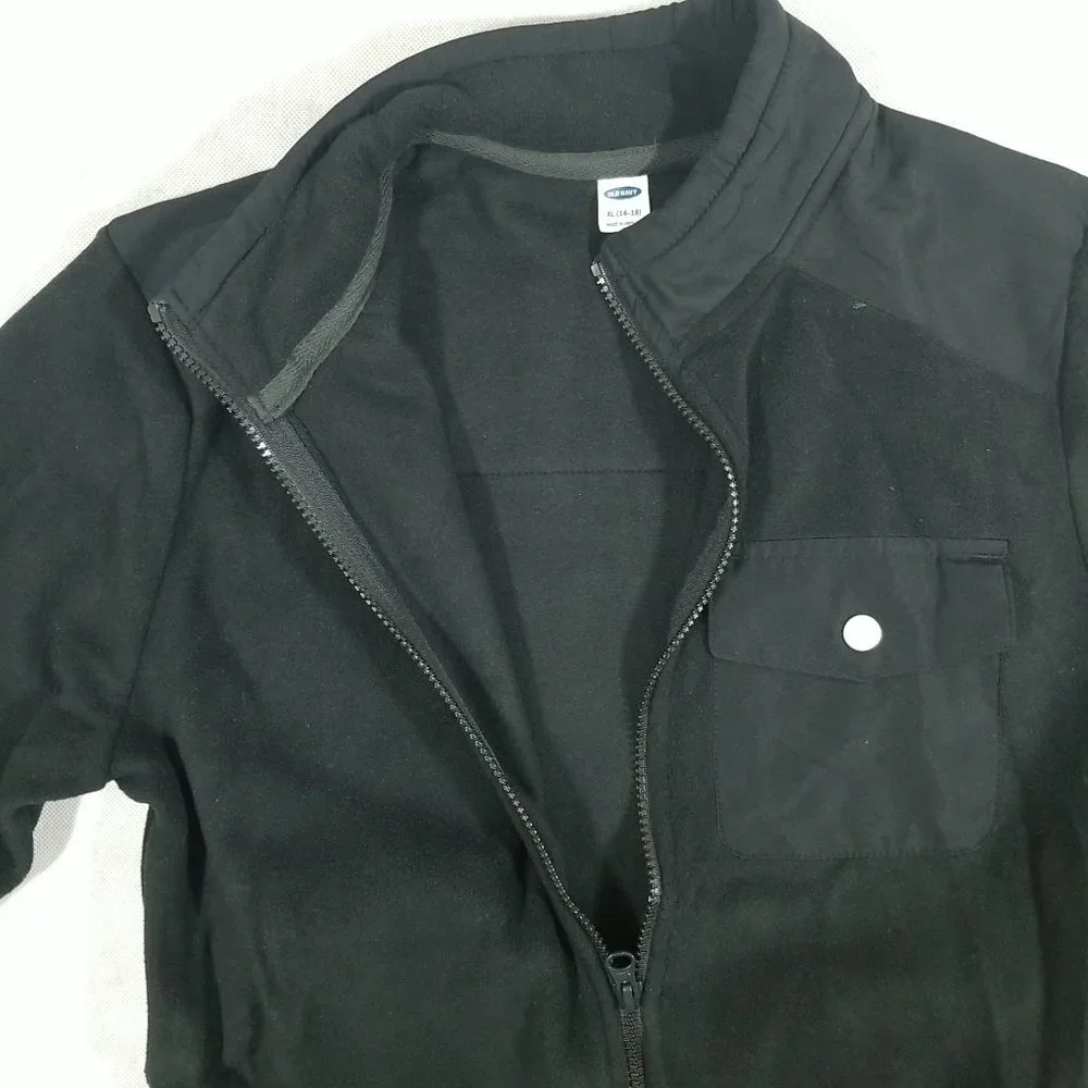 NEW‎ with Tag Old Navy Fleece Full Zip Jacket Black Size XL (14-16)